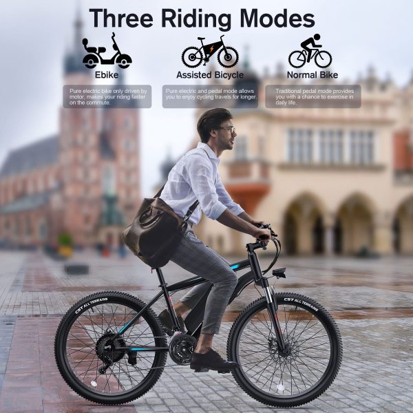 TotGuard Electric Bike, 27.5 Electric Bike for Adults 500W Ebike 21.6MPH Adult Electric Bicycles Electric Mountain Bike,48V 499WH Removable Lithium Battery,Shimano 21S Gears,Lockable Suspension Fork - Image 3