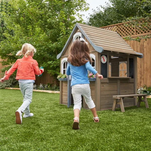 KidKraft Forestview II Wooden Outdoor Playhouse with Kitchen - Image 3