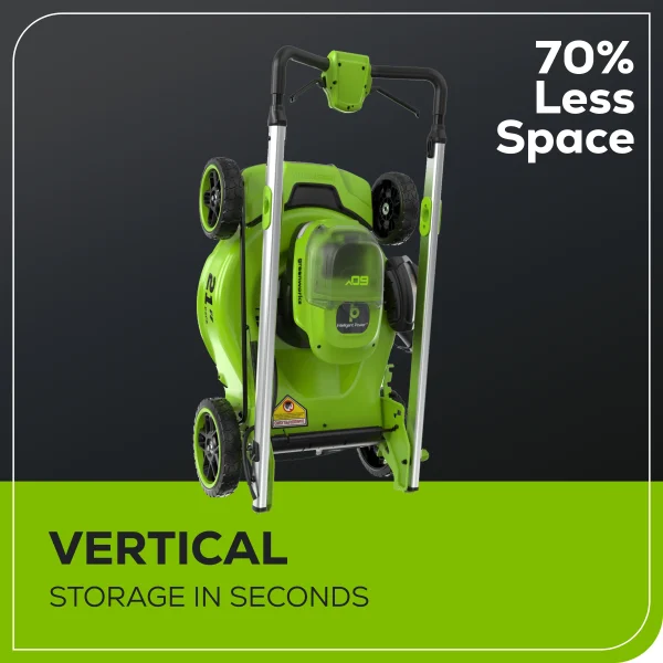 Greenworks 60V 21 Push Lawn Mower with 5.0 Ah Battery & Charger 2546502 - Image 6