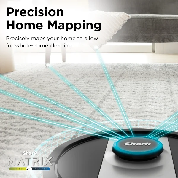 Shark Matrix 2-in-1 Robot Vacuum & Mop with No Spots Missed on Carpets & Hard Floors, Precision Home Mapping,WIFI, RV2400WD - Image 7