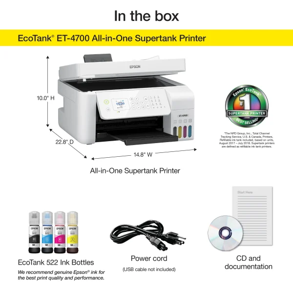 Epson EcoTank ET-4700 Wireless All-in-One Color Supertank Printer - Image 6