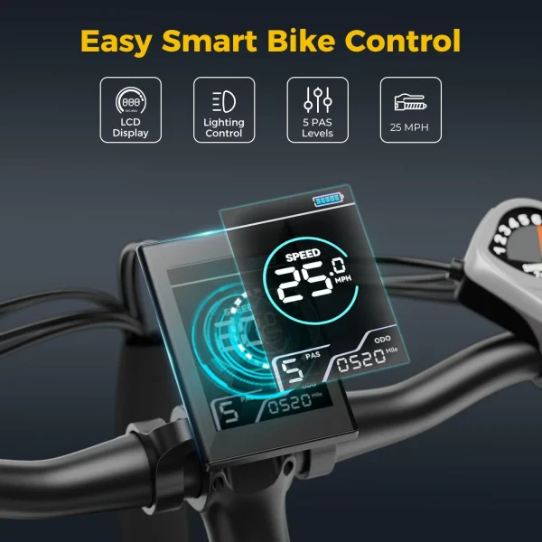 Jasion EB5 Plus Electric Bike for Adults 500W Motor 45 Miles 20.5MPH 480WH Removable Battery Commuting Electric Mountain Bike 27.5'' Tires Front Fork Suspension 7-Speed Interstellar Gray - Image 8