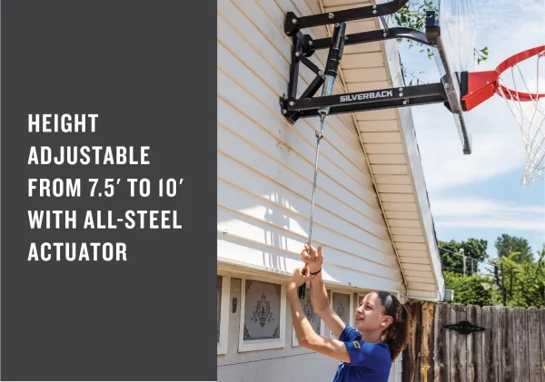Silverback SBX 54 Wall Mounted Adjustable-Height Basketball Hoop with Quick Play Design - Image 4
