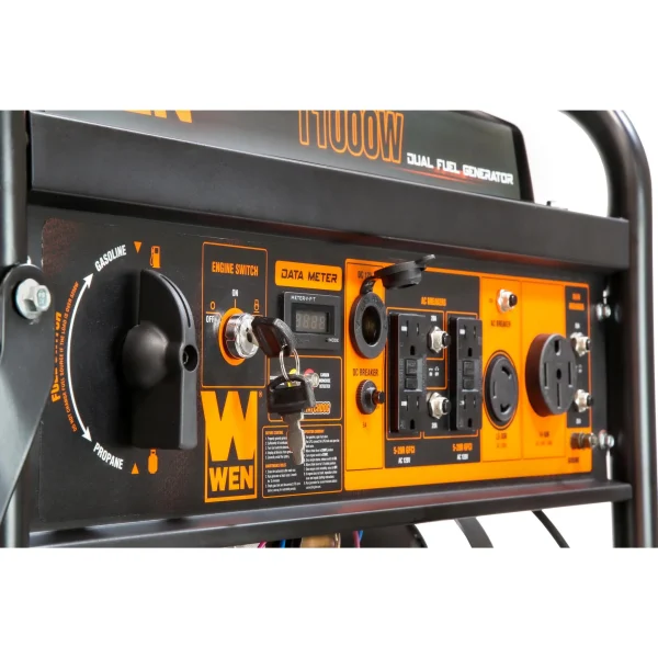 WEN 11000-Watt 120-Volt/240-Volt Dual Fuel Transfer-Switch Ready Electric Start Portable Generator with Wheel Kit and CO Shutdown Sensor - Image 6