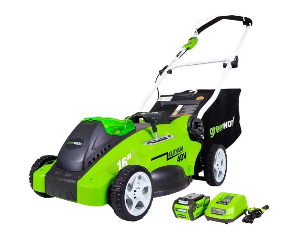 Greenworks 40V 16 Battery Powered Push Lawn Mower with 4.0 Ah Battery 25322