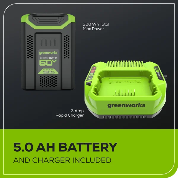 Greenworks 60V 21 Push Lawn Mower with 5.0 Ah Battery & Charger 2546502 - Image 10