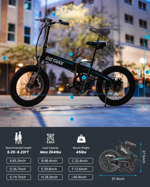Gotrax R1 20 Folding Electric Bike with 40 Miles Range by 48V Battery, 20Mph Power by 350W, Weighs Only 45lbs, LCD Display & 5 Pedal-Assist Levels, Suitable for Leisure Riding&Commuting White - Image 3