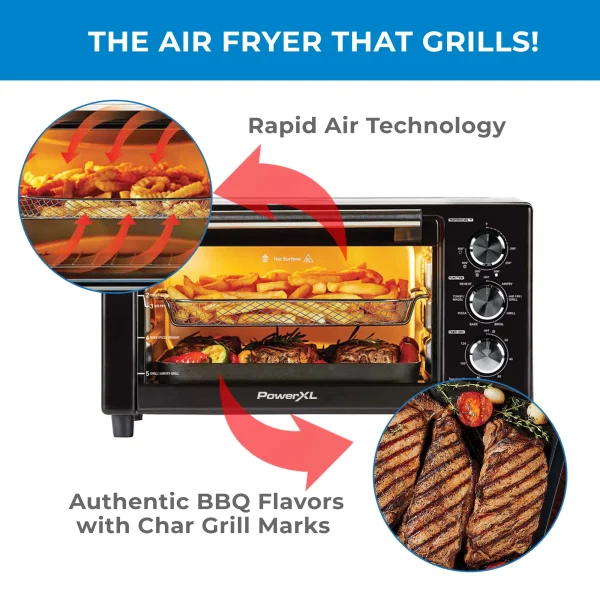 PowerXL Air Fryer Grill Plus, Toaster Oven, Black, 1500 Watts - Image 5