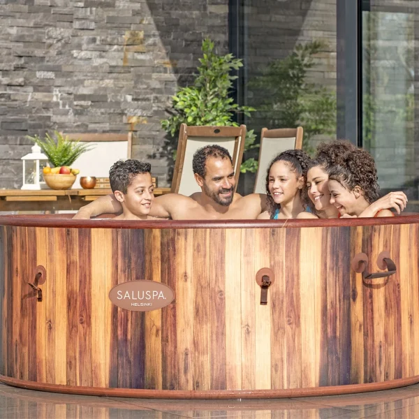 Bestway Helsinki SaluSpa 7 Person Inflatable Hot Tub w/ 180 AirJets, Brown - Image 2