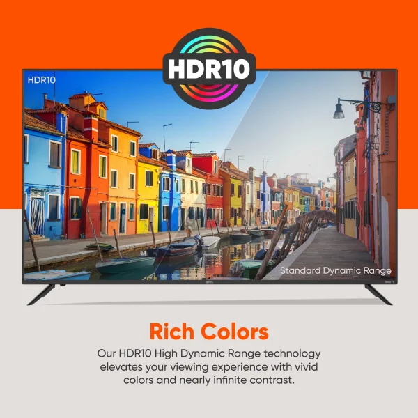 onn. 55" Class 4K UHD (2160P) LED Roku Smart Television HDR (100012586) - Image 4