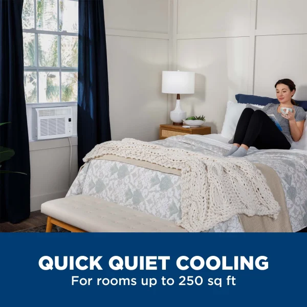 GE 6,000 BTU Window Air Conditioner, Cools up to 250 Sq ft, Easy Install Kit & Remote Included, 115V - Image 2