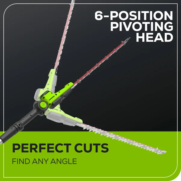 Greenworks 60V 20 Pole Hedge Trimmer with 2.0 Ah Battery & 3 Amp Charger 2307502 - Image 6