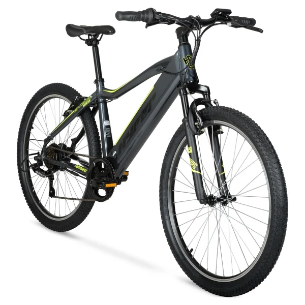 Hyper Bicycles 26 36V Electric Mountain Bike for Adults, Pedal-Assist, 250W E-Bike Motor, Black