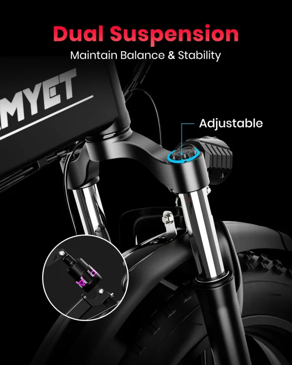 AMYET EB20 Electric Bike for Adults with 720Wh LG Removable Battery,Peak 1500W Motor,and 30MPH Top Speed (Black) - Image 7