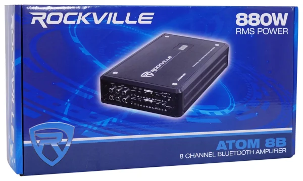 Rockville ATOM 8B 8 Channel 3500 Watt Marine/Boat Amplifier Amp w/Bluetooth - Image 9