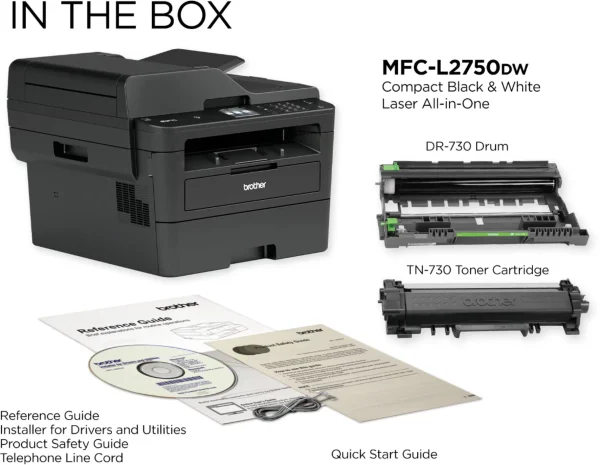 Brother MFC-L2750DW Wireless Black-and-White All-In-One Laser Printer - Image 6