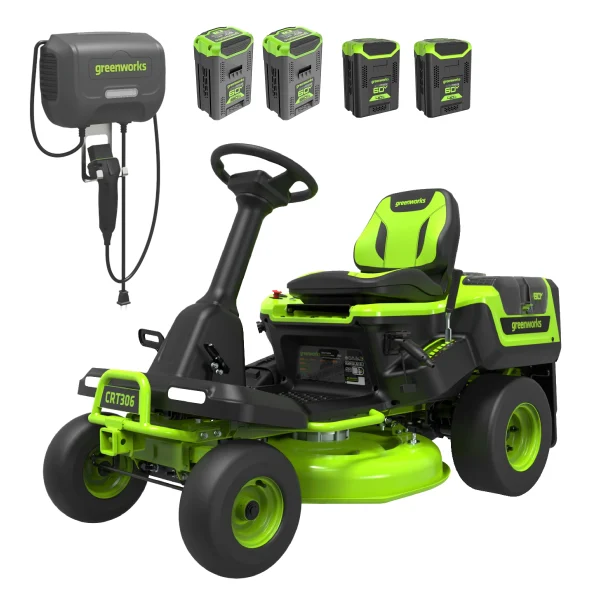 Greenworks 60V 30" CrossoverT Riding Lawn Tractor with (2) 8.0 Ah, (2) 4.0 Ah Batteries & 600-Watt Charger 7421902