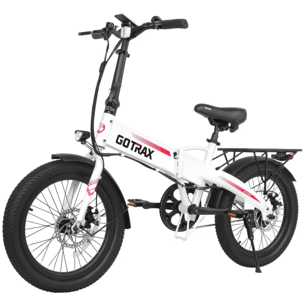 Gotrax R1 20 Folding Electric Bike with 40 Miles Range by 48V Battery, 20Mph Power by 350W, Weighs Only 45lbs, LCD Display & 5 Pedal-Assist Levels, Suitable for Leisure Riding&Commuting White