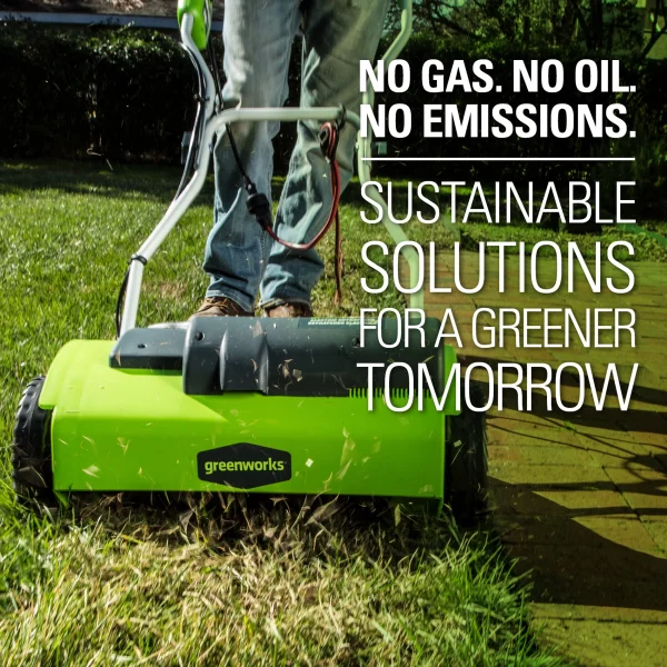 Greenworks 10 Amp 14 Corded Electric Dethatcher 27022 - Image 12