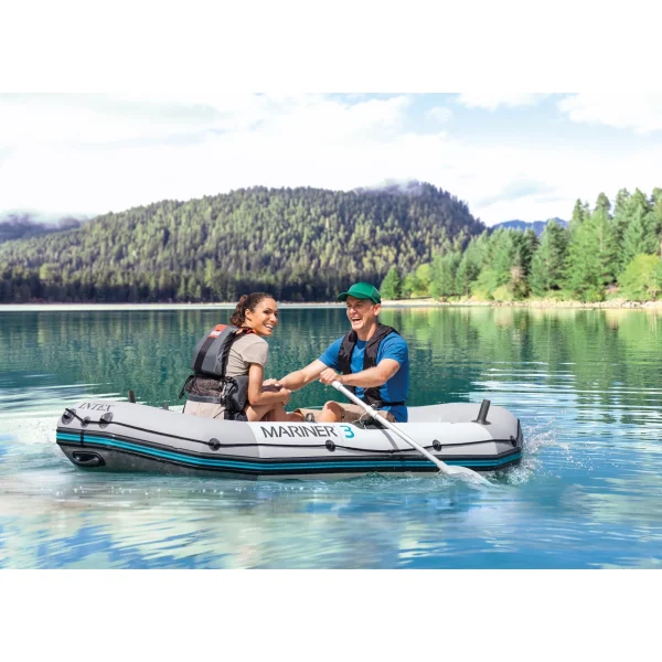 Intex Mariner 3, 3-Person Inflatable River/Lake Dinghy Boat & Oars Set - Image 6