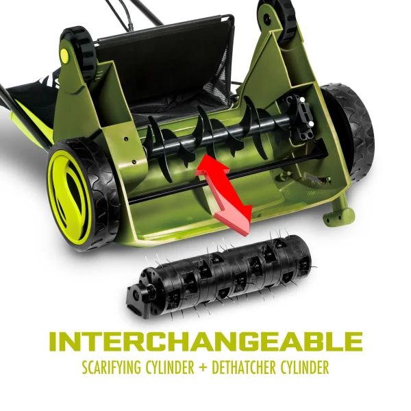 Sun Joe Electric 12.6-inch Lawn Dethatcher + Scarifier W/ Collection Bag, 12-Amp - Image 3