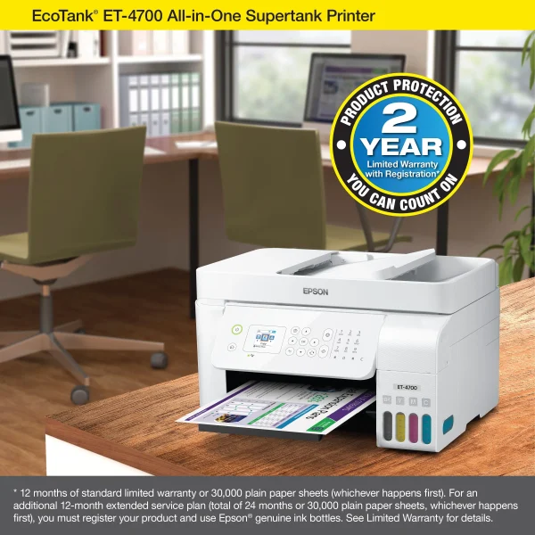Epson EcoTank ET-4700 Wireless All-in-One Color Supertank Printer - Image 7