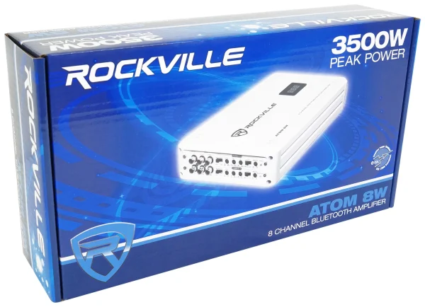 Rockville ATOM 8W 8 Channel 3500 Watt Marine/Boat Amplifier Amp w/Bluetooth - Image 8