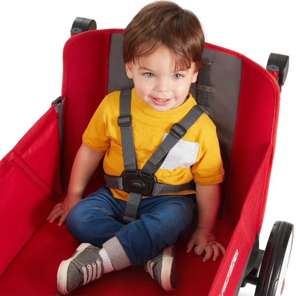 Radio Flyer Convertible Stroll N Wagon with Pull & Push Handle, Red/Black - Image 5
