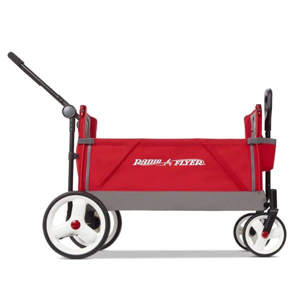 Radio Flyer Convertible Stroll N Wagon with Pull & Push Handle, Red/Black - Image 11