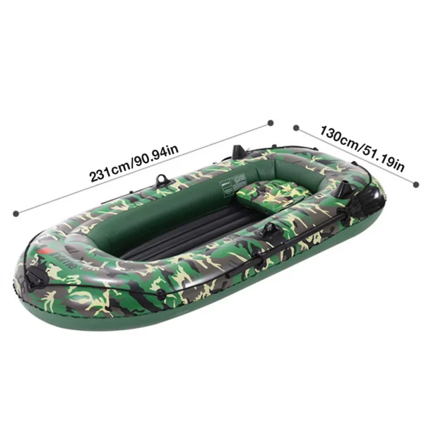 10ft 2/3/4 Person Inflatable Boat Set with Paddles Air Pump PVC Kayak Canoe Boat Set for Drifting - Image 3