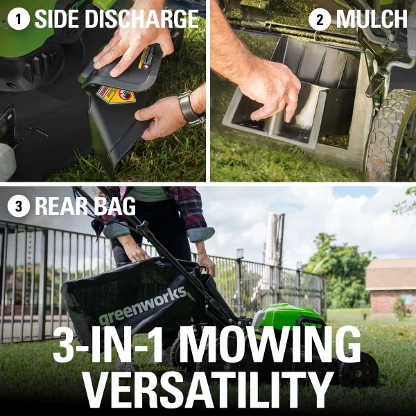 Greenworks 40V 20 Brushless Push Lawn Mower with 4.0 Ah Battery & Quick Charger 2516302VT - Image 4