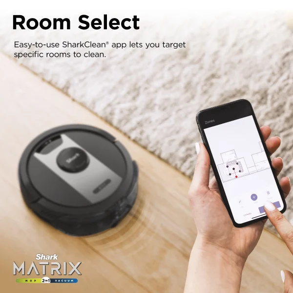Shark Matrix 2-in-1 Robot Vacuum & Mop with No Spots Missed on Carpets & Hard Floors, Precision Home Mapping,WIFI, RV2400WD - Image 9