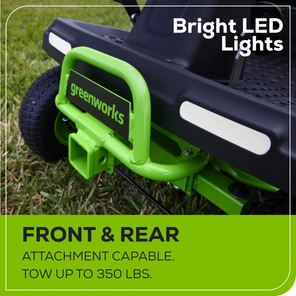 Greenworks 60V 30" CrossoverT Riding Lawn Tractor with (2) 8.0 Ah, (2) 4.0 Ah Batteries & 600-Watt Charger 7421902 - Image 7