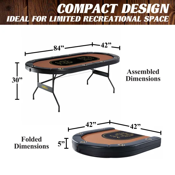 Barrington 10-Player Poker Table, No Assembly Required - Image 7