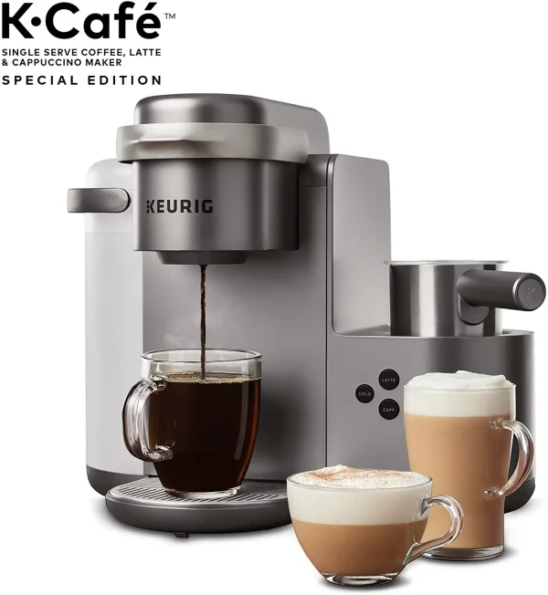 Keurig K-Cafe Special Edition Coffee Maker, Single Serve K-Cup Pod Coffee, Latte and Cappuccino Maker, Comes with Dishwasher Safe Milk Frother, Coffee Shot Capability, Nickel - Image 2