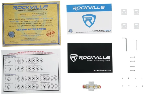 Rockville ATOM 8W 8 Channel 3500 Watt Marine/Boat Amplifier Amp w/Bluetooth - Image 7
