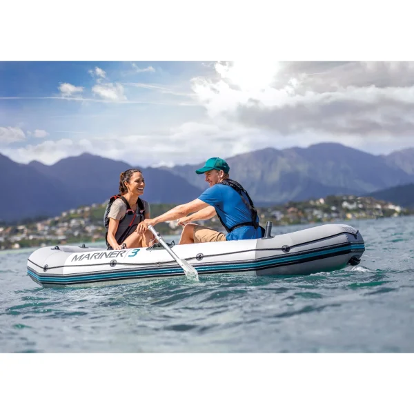 Intex Mariner 3, 3-Person Inflatable River/Lake Dinghy Boat & Oars Set - Image 12