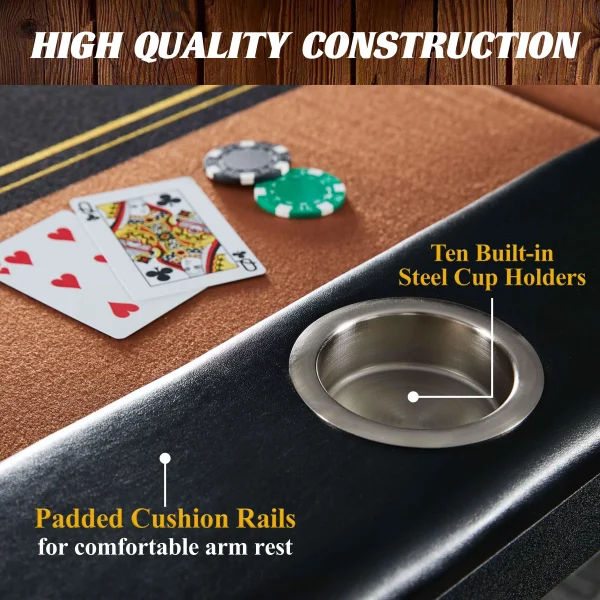 Barrington 10-Player Poker Table, No Assembly Required - Image 5