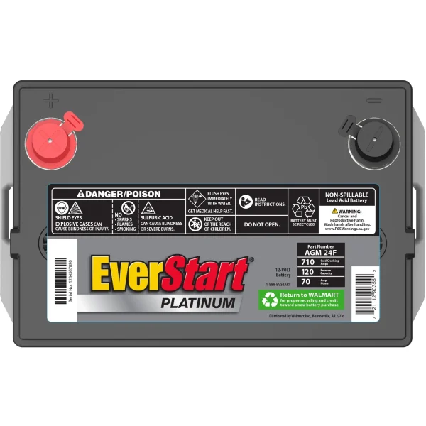 EverStart Platinum AGM Automotive Battery, Group Size 24F 12 Volt, 750 CCA - Image 3