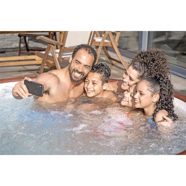 Bestway Helsinki SaluSpa 7 Person Inflatable Hot Tub w/ 180 AirJets, Brown - Image 6