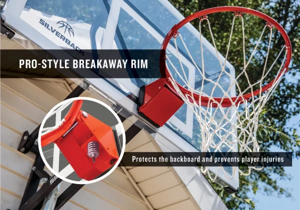 Silverback SBX 54 Wall Mounted Adjustable-Height Basketball Hoop with Quick Play Design - Image 5