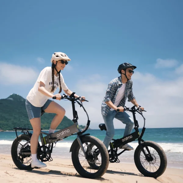 Oraimo Folding Electric Bike for Adults, 750W Brushless Motor(Peak 1000W), 48V 12Ah Hidden Battery Up to 50 Miles, 3.5H Fast Charge, 20 Fat Tire Ebike, 7 Speed Gear (Magic Gray, Standard) - Image 2
