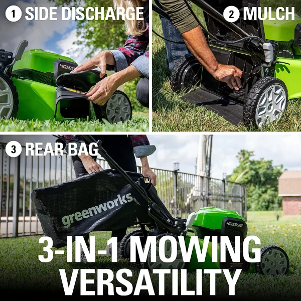 Greenworks 40V 21 Brushless (Smart Pace) Self-Propelled Lawn Mower, 2 x 4Ah USB (Power Bank) Batteries and Charger Included MO 21 Mower (2 x 4.0Ah) - Image 10