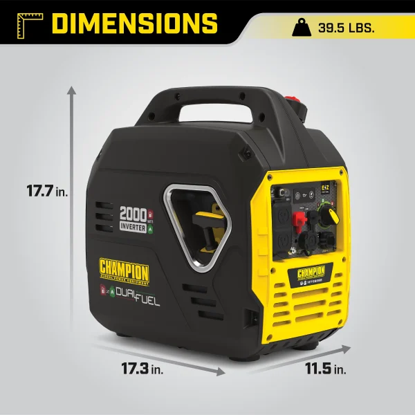 Champion Power Equipment 2000 Watt Dual Fuel Pull Cord Start Inverter Generator - Image 9