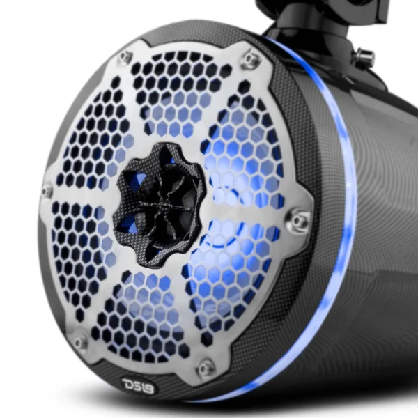 DS18 8 Marine Tower Speakers with RGB LED Lights 370W Carbon Fiber CF-X8TP - Image 2
