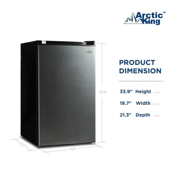 Arctic King 4.4 Cu ft One-Door No Freezer Mini Fridge, Black Stainless Steel Look E-Star, ARM44A5ASL - Image 5