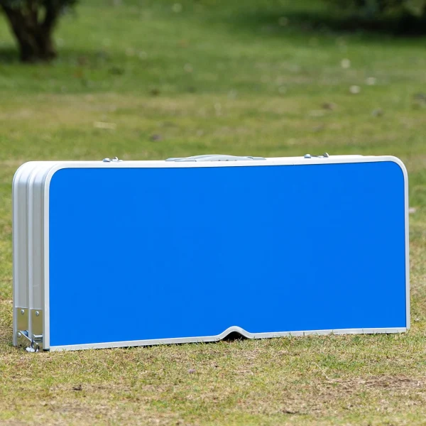 Heavy Duty Outdoor Folding Aluminum Picnic Table with 4 Seats and Portable Case - Image 4