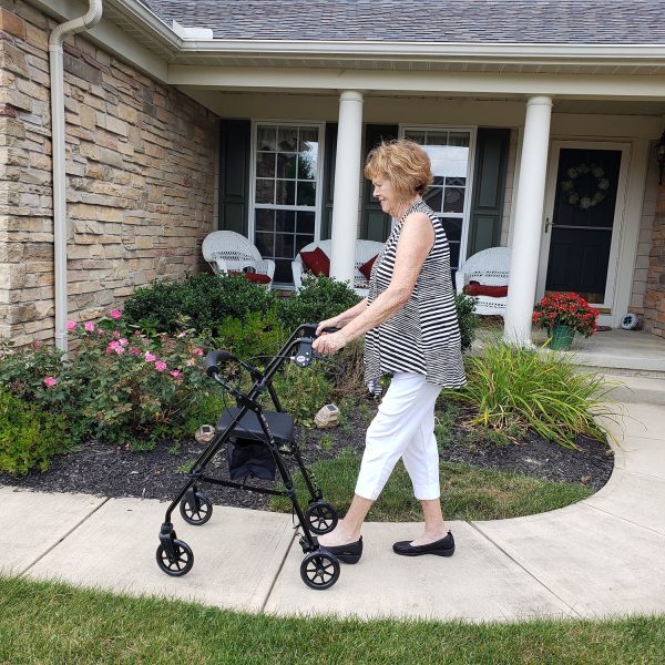 Equate Rolling Walker for Seniors, Rollator with Seat and Wheels, Black, 350 lb Capacity - Image 2