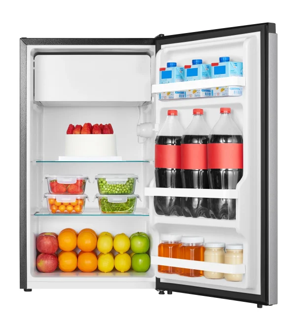 Hisense 4.4 Cu ft. Single Door Mini Fridge with Chiller, Silver 18.7 Width - Image 4