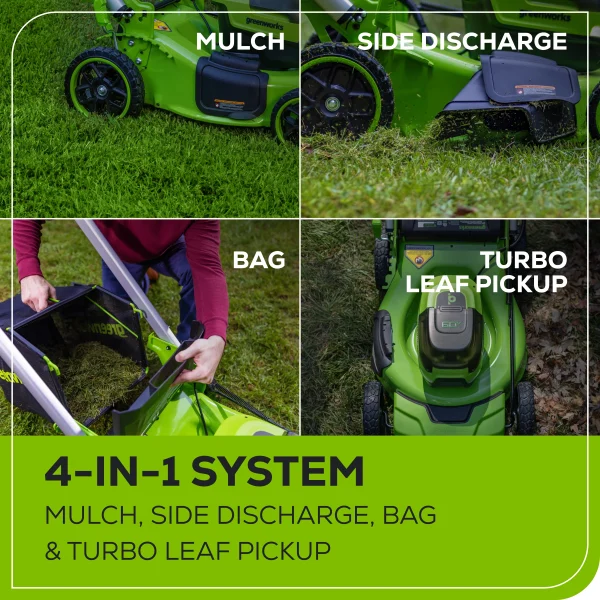 Greenworks 60V 21 Push Lawn Mower with 5.0 Ah Battery & Charger 2546502 - Image 9